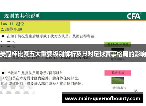 美冠杯比赛五大重要级别解析及其对足球赛事格局的影响